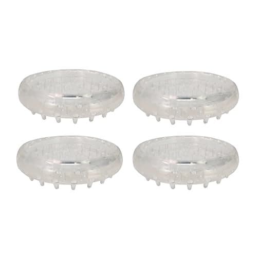 SoftTouch 4680195N Round Spiked Plastic Caster Cups for Short Loop Carpet (3/8" H) - 4 Count (Pack of 1) Clear, 4 inch,