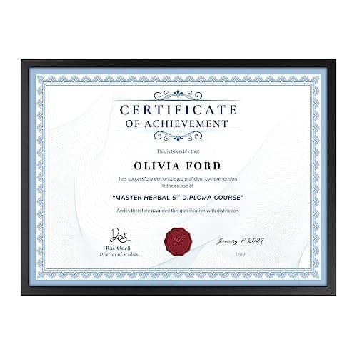 TWING 1PACK 8.5 x 11 Picture Frame For Certificate, Diploma, Display photos 6x8 with Mat or 8.5x11 Without Mat, Black Document Frames for Wall Mount or Tabletop Composite Wood