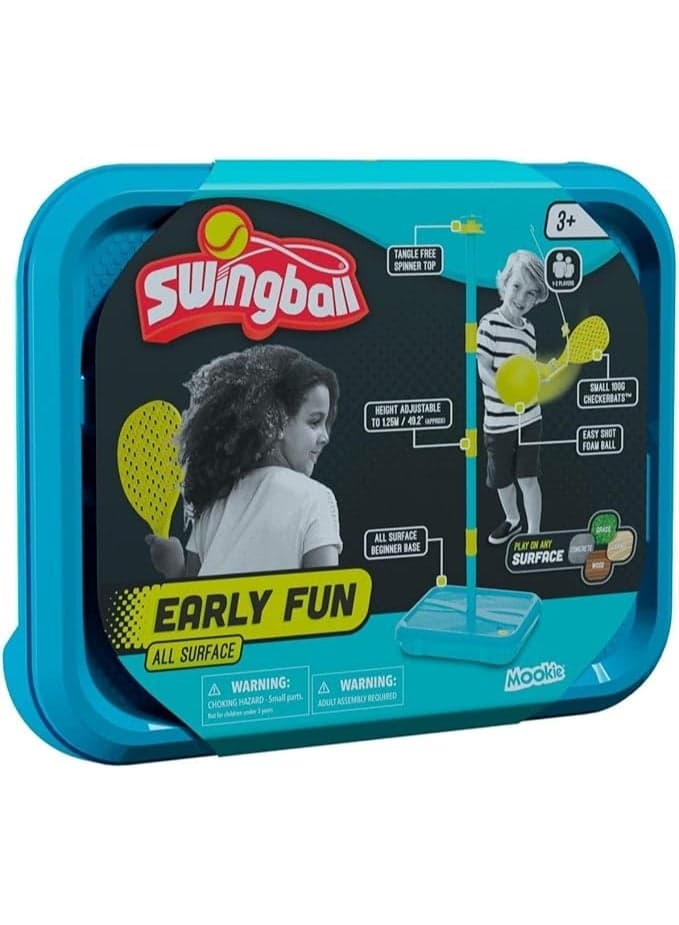 Mookie Swingball Early Fun All Surface With Two Checker Bats And Rubber Tennis Ball 1.25m 7295