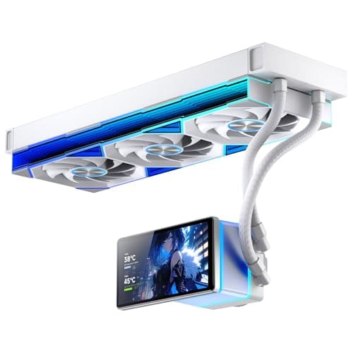 Jungle Leopard PF 360 CPU Water AIO Cooler Liquid Cooling|5.5-inch LCD Magnetic Screen|360mm ARGB Infinity Mirror 2000RPM PWM Fan|Lower Noise ≤30DBA|for Intel LGA1851/1700/1200/115X AMD AM4/AM5-White