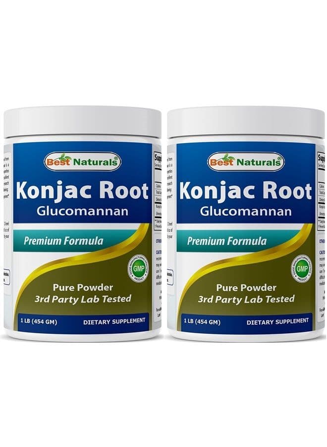 2 Pack Konjac Glucomannan Root 1 Pound - 2000 mg per Serving - (Total 2 Pound)