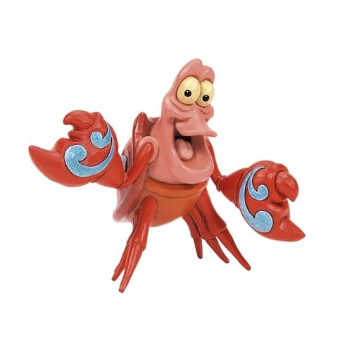 Enesco Disney Traditions Collection by Jim Shore The Little Mermaid Sebastian The Crab Miniature Figurine Resin Hand Painted Crafted Collectible Disney Mini Figurines Home Decor Statue 37 Inch