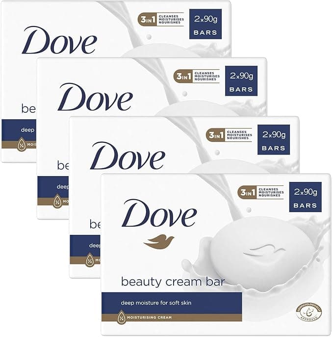 Dove Orginal Beauty Cream Bar 3 in 1 Cleanses Moisturises and Nourishes SulphateFree Bath Soap for Soft and Smooth Skin Suitable for Daily Use 2x90g 3 Pack