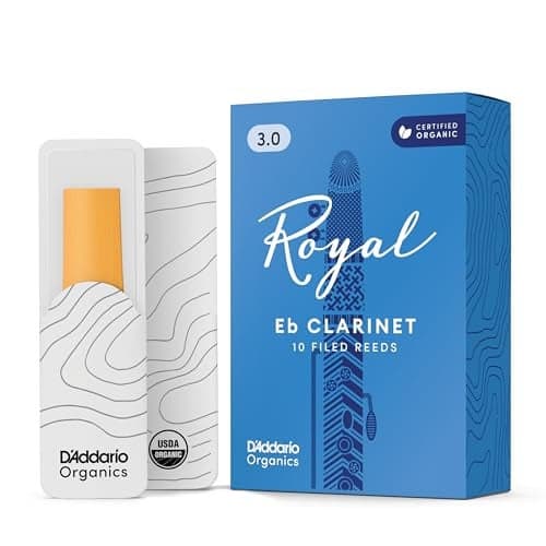 D'Addario Royal Organic Eb Clarinet Reeds, Strength 3.0, 10-Pack