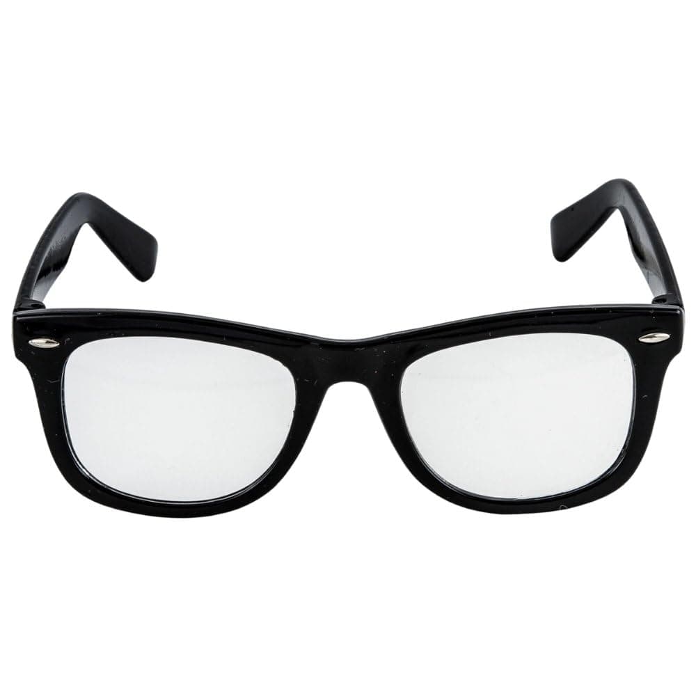 Black Nerd Glasses Adult Size 1 Piece Premium Quality Lightweight Comfortable Unisex Glasses Perfect for Cosplay Parties Casual Wear