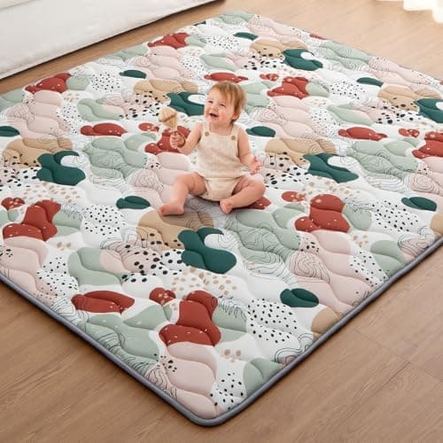 Blissful Diary Baby Play Mats for Floor 71x59 Inch Thicker Foam Playmats for Babies and Toddlers Soft Cushioning Baby Crawling Mat Modern Abstract