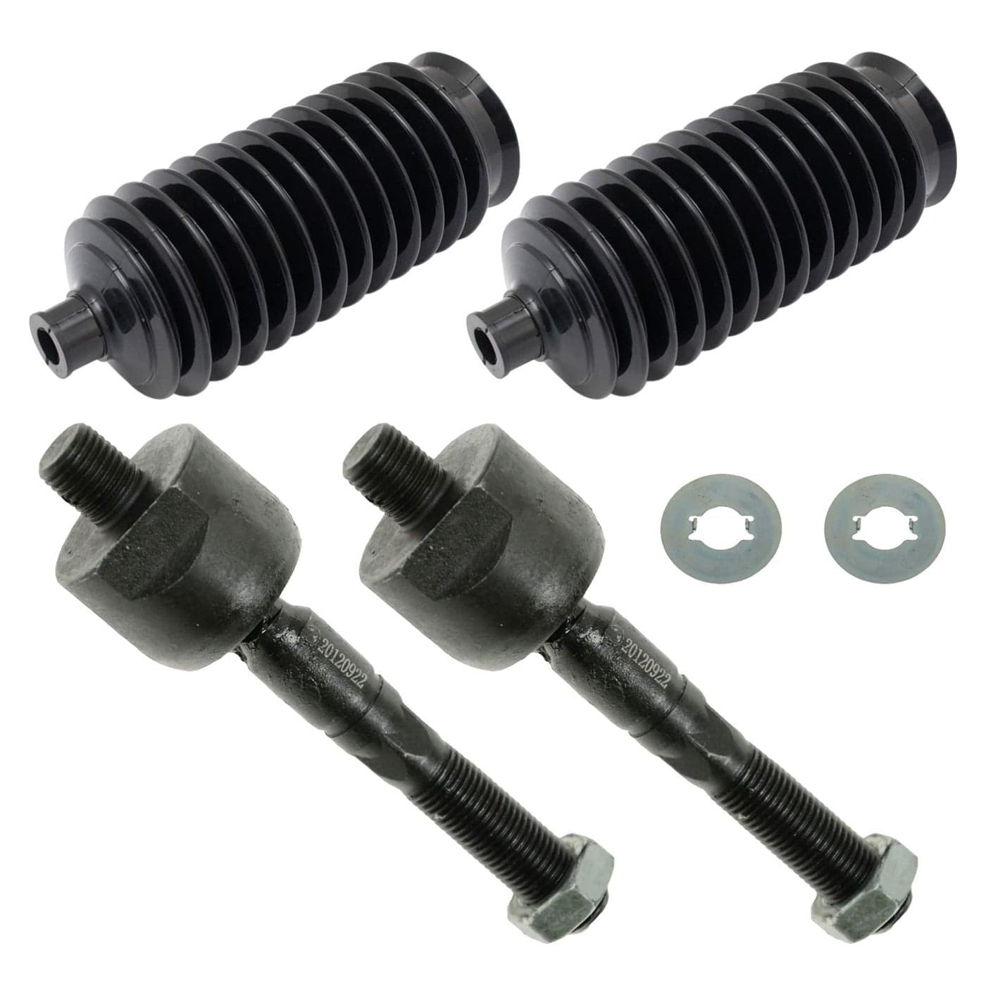 TRQ Front Steering Kit Steering Rack Pinion Bellow Tie Rod Compatible with 20032007 Honda Accord