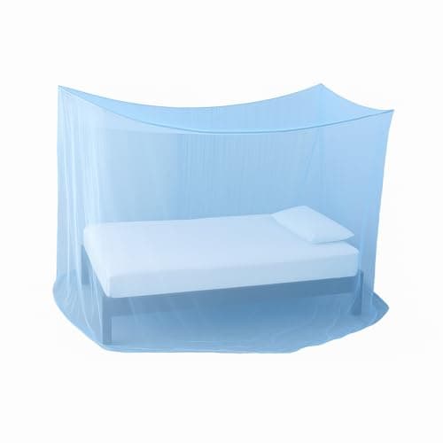 Divayanshi Foldable Polycotton Mosquito Net (Machhardani) for Single Bed (Blue, 3 x 6.5 ft) | Breathable, Strong & Lightweight | Easy Setup, Portable & Ideal for Home & Travel