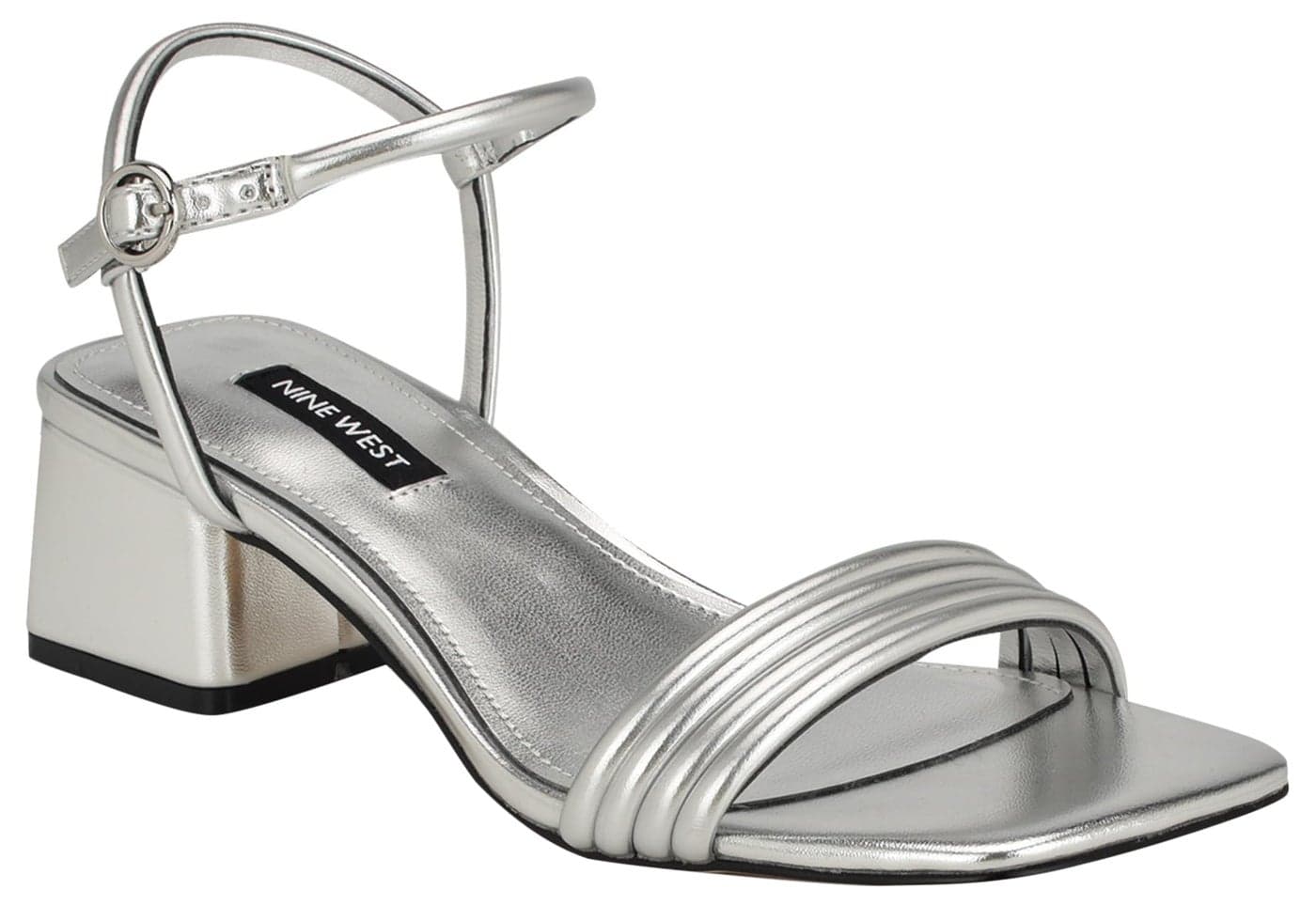 Nine West Womens Bernise3 Heeled Sandal Silver 040 7