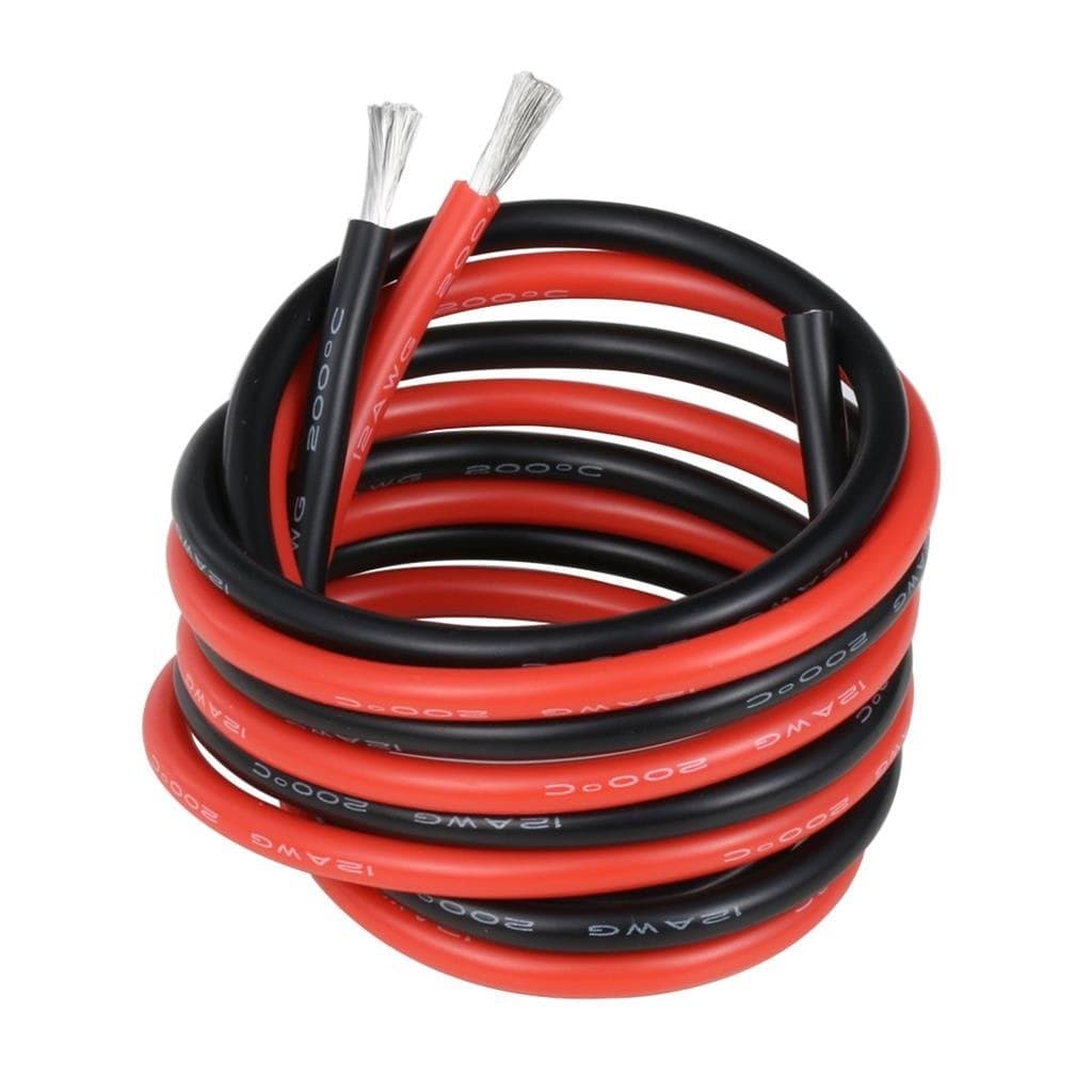 BNTECHGO 12 Gauge Silicone Wire 5 ft red and 5 ft Black Flexible 12 AWG Stranded Tinned Copper Wire