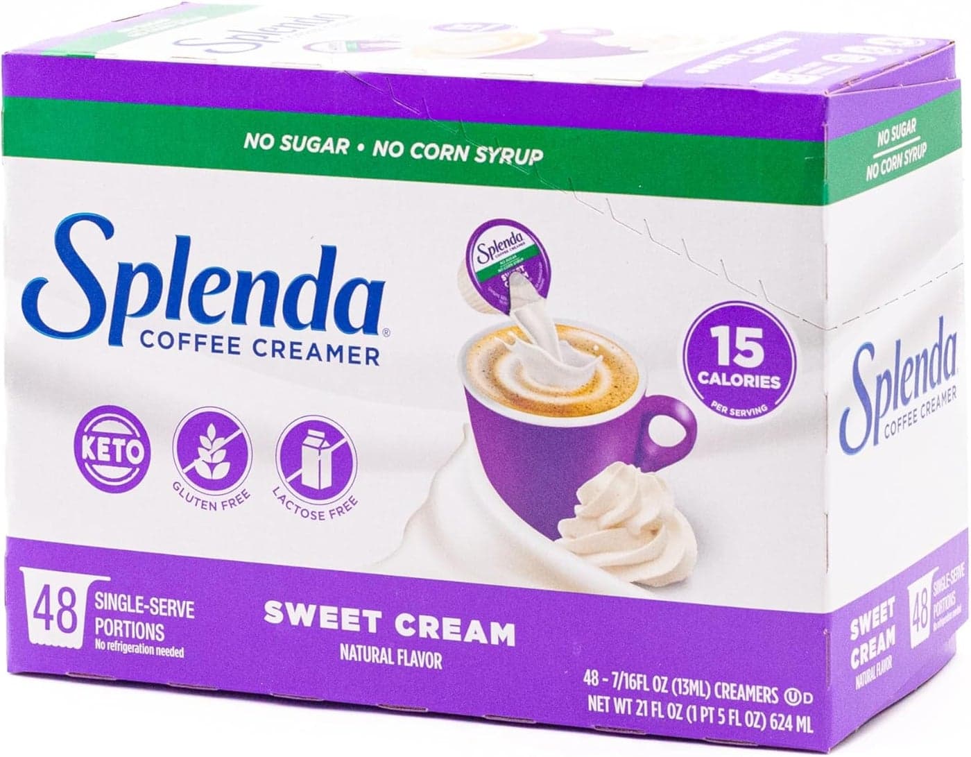 SPLENDA Sugar Free Sweet Cream Coffee Creamer Cups, 48 Count