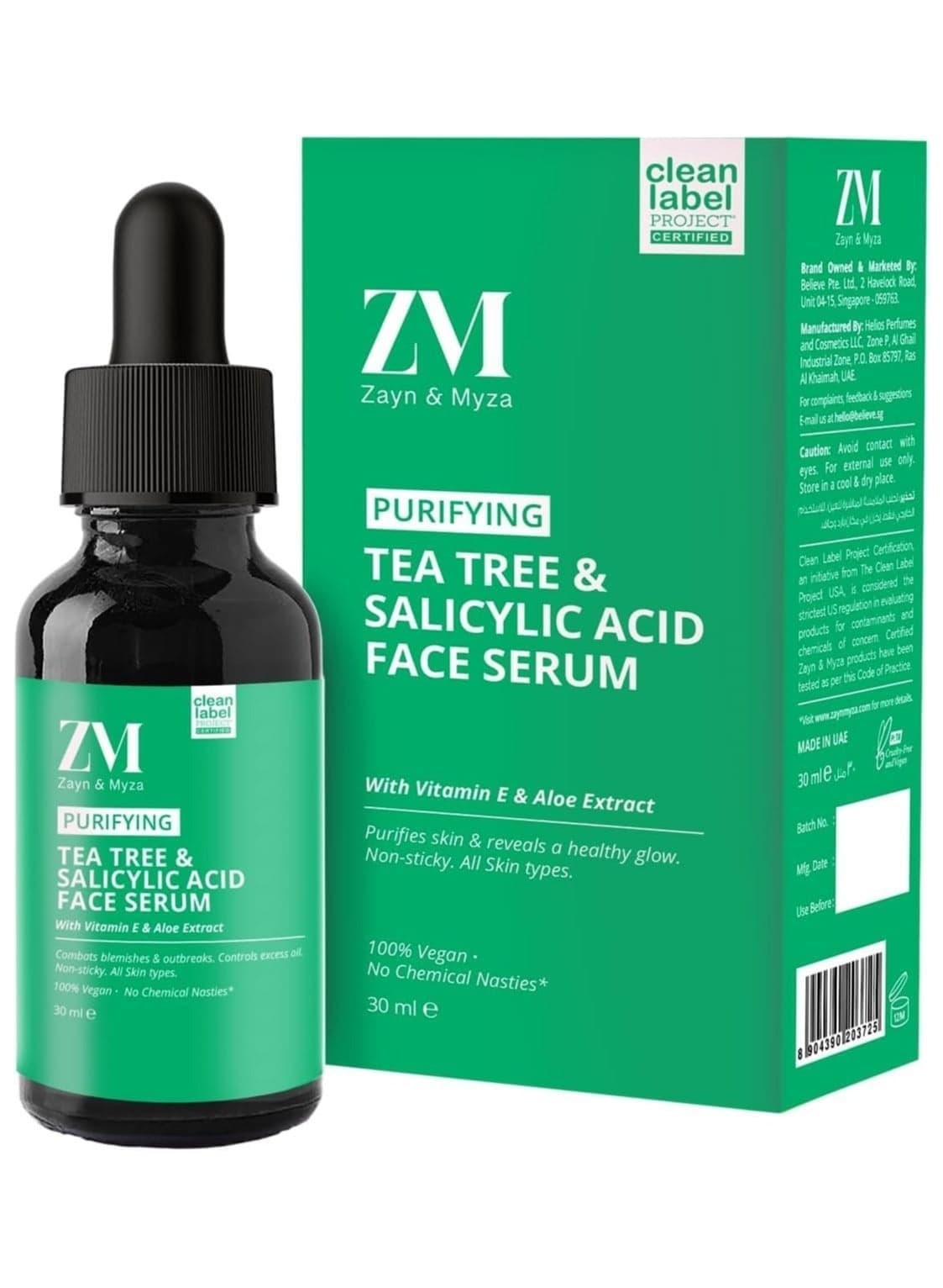 Zed M Zine Maisa Face Serum with Tea Tree Extract and Salicylic Acid Helps Reduce Acne Scars and Blemishes to Reveal Healthy Glowing Skin for Oily Skin 30 ml