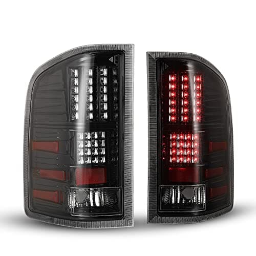 WOLFSTORM LED Tail Lights Assembly Compatible for 2008-2013 Chevy Silverado 1500, 2008-2014 Chevy Silverado 2500 HD/ 3500 HD and 2007 Silverado 1500/2500/ 3500 New Body,1 Pair (Clear Lens)