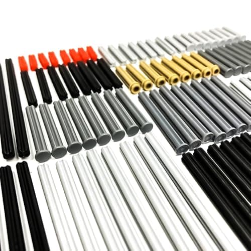 TZBTSTEAM 120 Pieces Axle Rods Assortment Pack Axle Connectors Building Blocks Accessories for Building with 15 Size Compatible with legoes Parts and Pieces