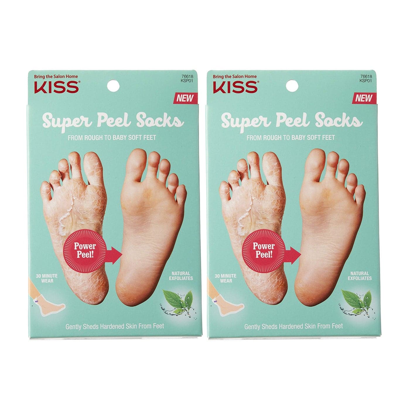 KISS Super Peel Socks Naturally Exfoliates 2 PACK