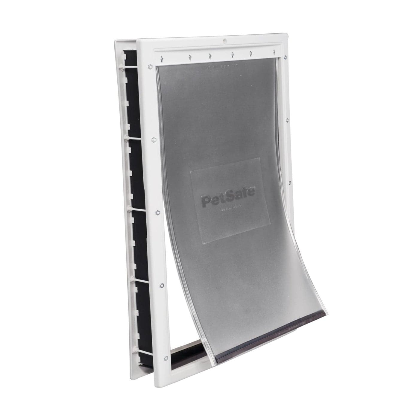 PetSafe Plastic Pet Door Easy Install for Wood PVC Metal Paneled Doors RustFree Plastic Frame Flap Dimensions 13 34 W x 23 34 H for Extra Large Dogs Weighing Up to 220 lb