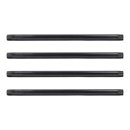 PIPE DECOR 1" x 30" Black Steel Plumbing Pipe, 4-Pack, Pre Cut Connector, Industrial Steel Grey Fits Standard One Inch Threaded Black Malleable Iron Fittings, Build Vintage DIY Furniture