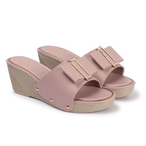 ZaySoo Wedge Sandals for Women Open Toe Wedge Heels Womens High Heel Sandal Square Toe Heeled Wedge Sandals (Pink, UK Footwear Size System, Adult, Women, Numeric, Medium, 6)