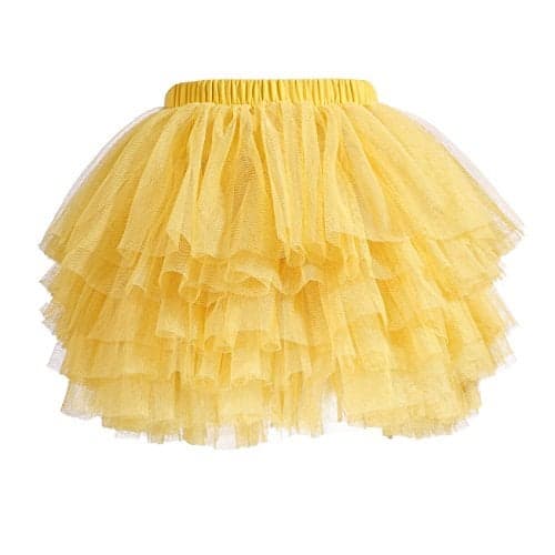 elamccor Tutu Skirt for Baby Girl Toddler 6 Layered Tulle Skirts 1-8T Dark Yellow