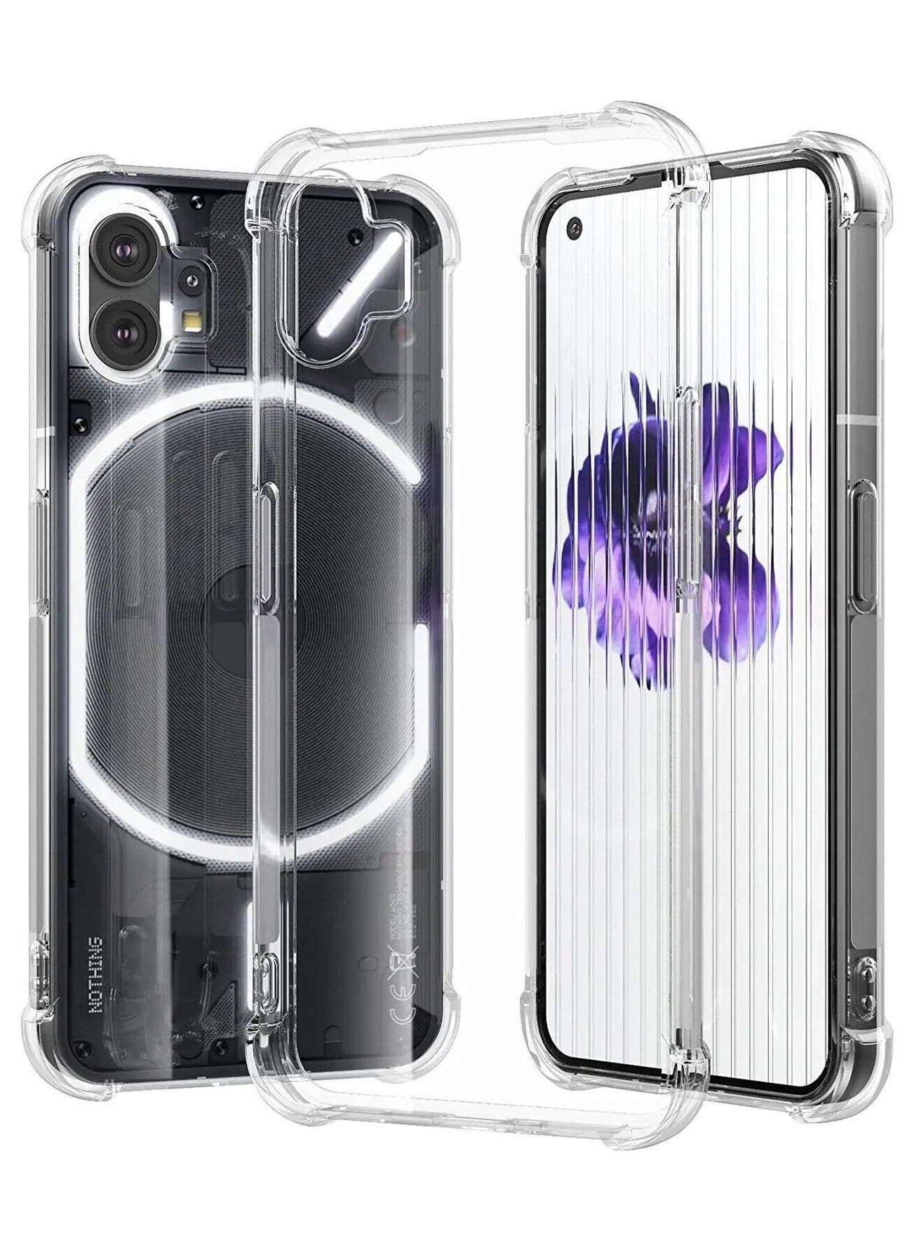 2in1 Per Phone 1 One Film + Rugged Crystal Flexible Cover Case