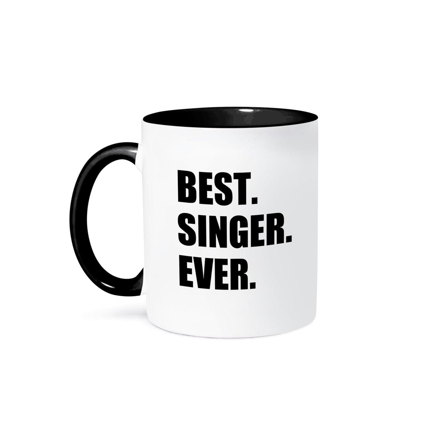 3dRose mug_185016_4 Best Singer Ever fun gift for singing appreciation black text Two Tone Black Mug 11oz