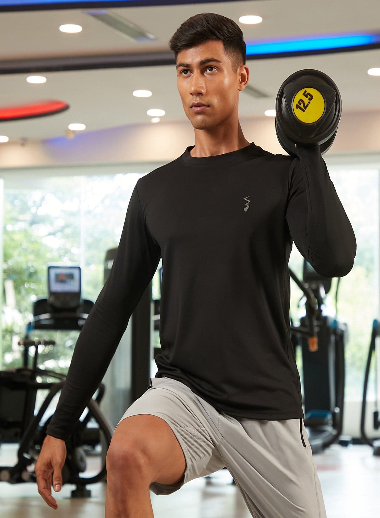 Men's Solid Black Activewear T-Shirt For Casual Wear | Dri-Fit Long Sleeve Activewear T-Shirt Crafted With Comfort Fit And High-Performance For Everyday Wear