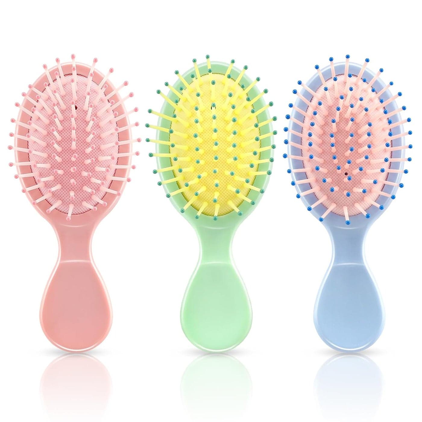 HOFASON 3 Pcs Bulk Mini Wet Hair Brush for Women Girls Toddler, Detangling Travel Hair Brush Bridesmaid Gift, Stocking Stuffers Gifts for Women Girls, Teen Girl Gifts Trendy Stuff Party Favors