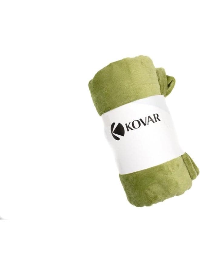Kovar Single Coral Fleece Blanket – Soft, Warm, And Cozy – Lightweight Throw Blanket For Bed, Sofa, Or Couch – Perfect For Year-Round Comfort 160x200x5CM Olive
