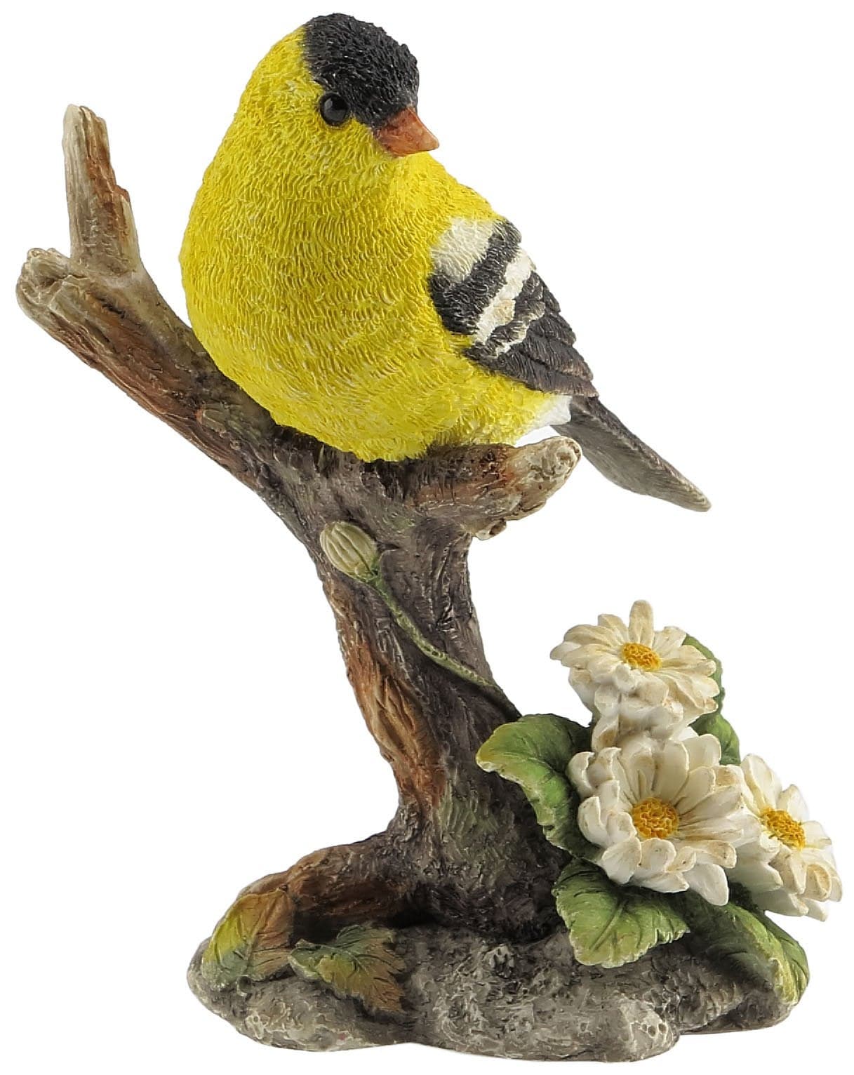 US 45 Inch Goldfinch Bird on Branch Decorative Statue Figurine Yellow