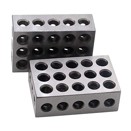 Oudtinx 1-2-3 Blocks Matched Pair Hardened Steel 23 Holes (1"x2"x3") Set Precision Machinist Milling