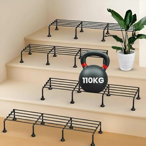 Pivalo 24 Inch Rectangular Plant Stand (Pack of 4)| Heavy Duty Metal Gamla & Flower Pot Holder with 7 Layer Anti-Rust Coating | Planter Stand for Indoor Outdoor Balcony Patio Living Room & Home Garden