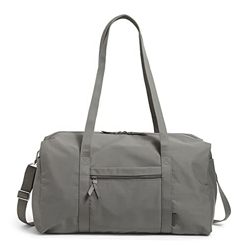 Vera Bradley Women's Cotton Large Travel Duffel Bag, Galaxy Gray - Recycled Cotton, One Size
