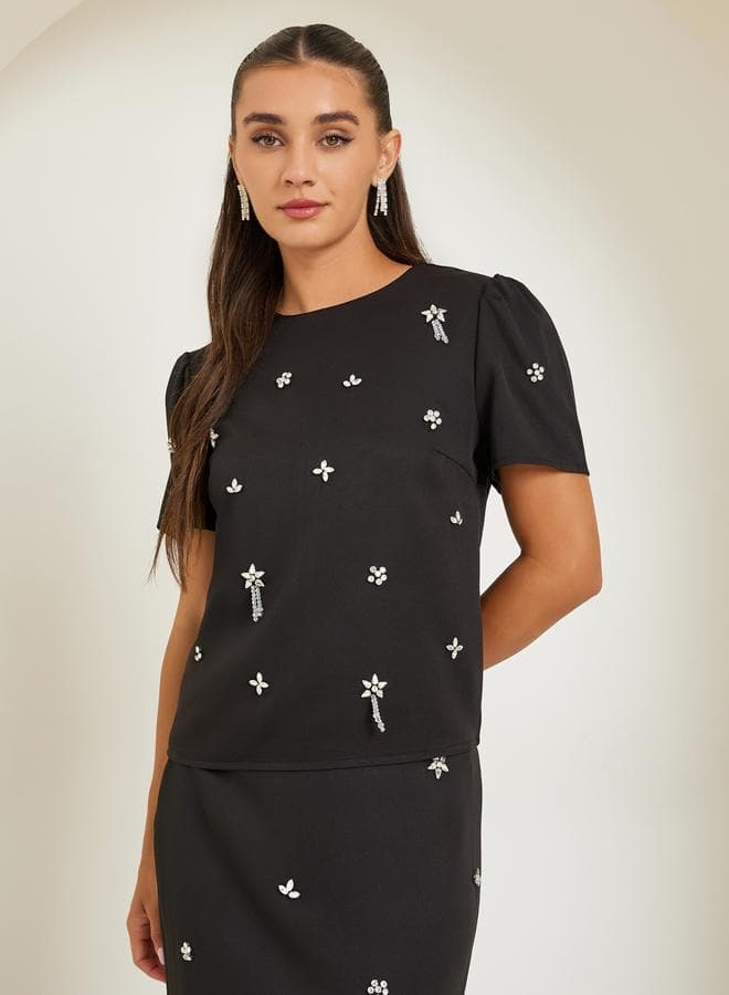 Black Embellished Blouse