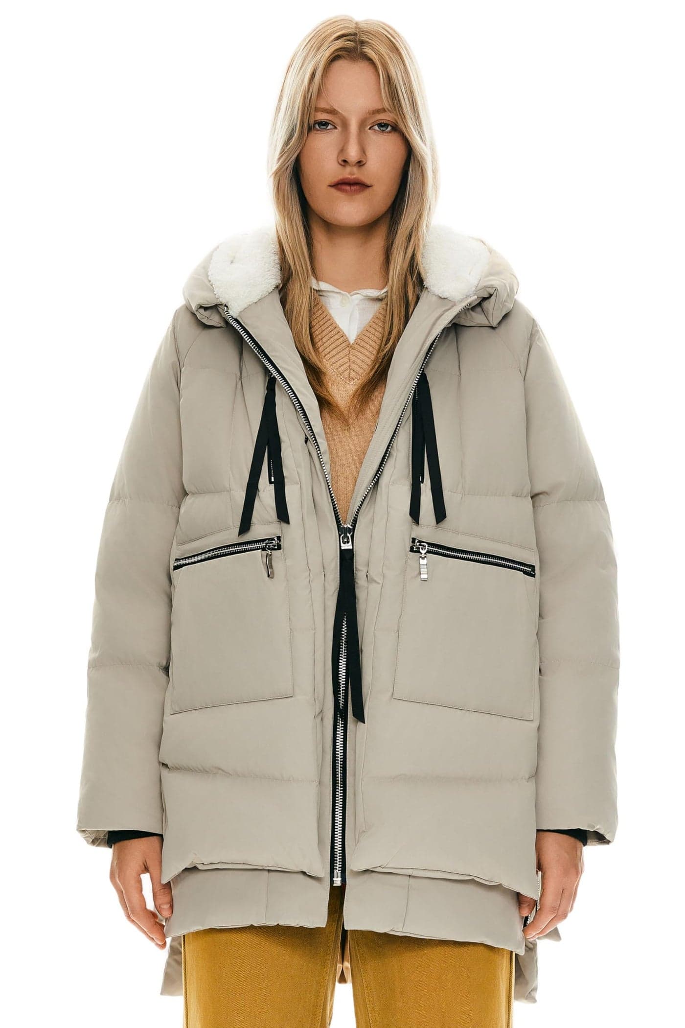 Orolay Women's Thickened Down Jacket Beige XX-Large
