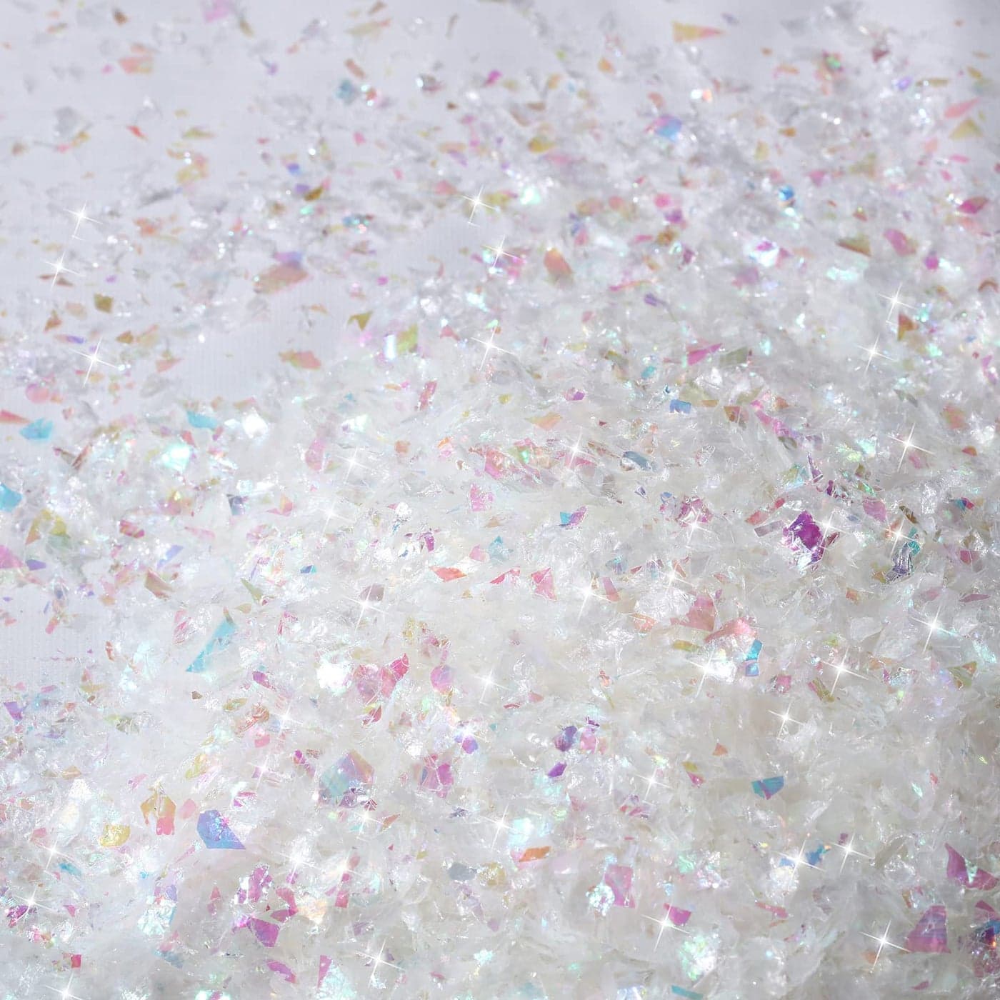Kasyat Christmas Twinkles Snow Fake Craft Decoration Artificial Flake Fake Snow Powder Filler for Christmas Party Decoration SuppliesWhite AB Color
