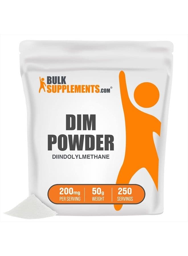 DIM Powder (Diindolylmethane) - DIM Supplement for Liver Support - Gluten Free, Soy Free Powder - 200mg per Serving, 250 Servings (50 Grams - 1.8 oz)