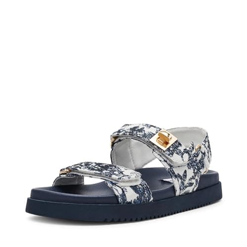 Steve Madden Women's Mona Sandal, Navy Multi, 6.5