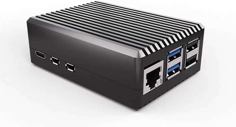 Raspberry Pi 5 Aluminum Case, Heavy Duty Passive Cooling Metal Case/Housing with Heatsink Pillar Compatible with Raspberry Pi 5 Model B Only-Black