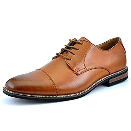 Bruno Marc Moda Italy Prince Men's Classic Modern Oxford Lace Dress Shoes,Size 7.5 Brown