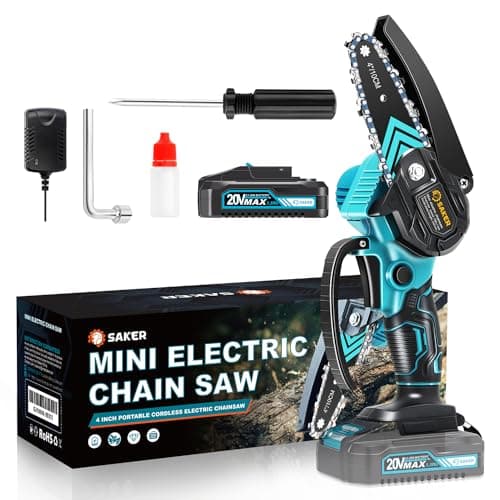 Saker Mini Chainsaw,Portable Electric Chainsaws Cordless,Handheld Chain Saw Pruning Shears Chain Saws for Tree Branches,Courtyard,Household and Garden,Christmas Gifts for Men Dad Husband Women