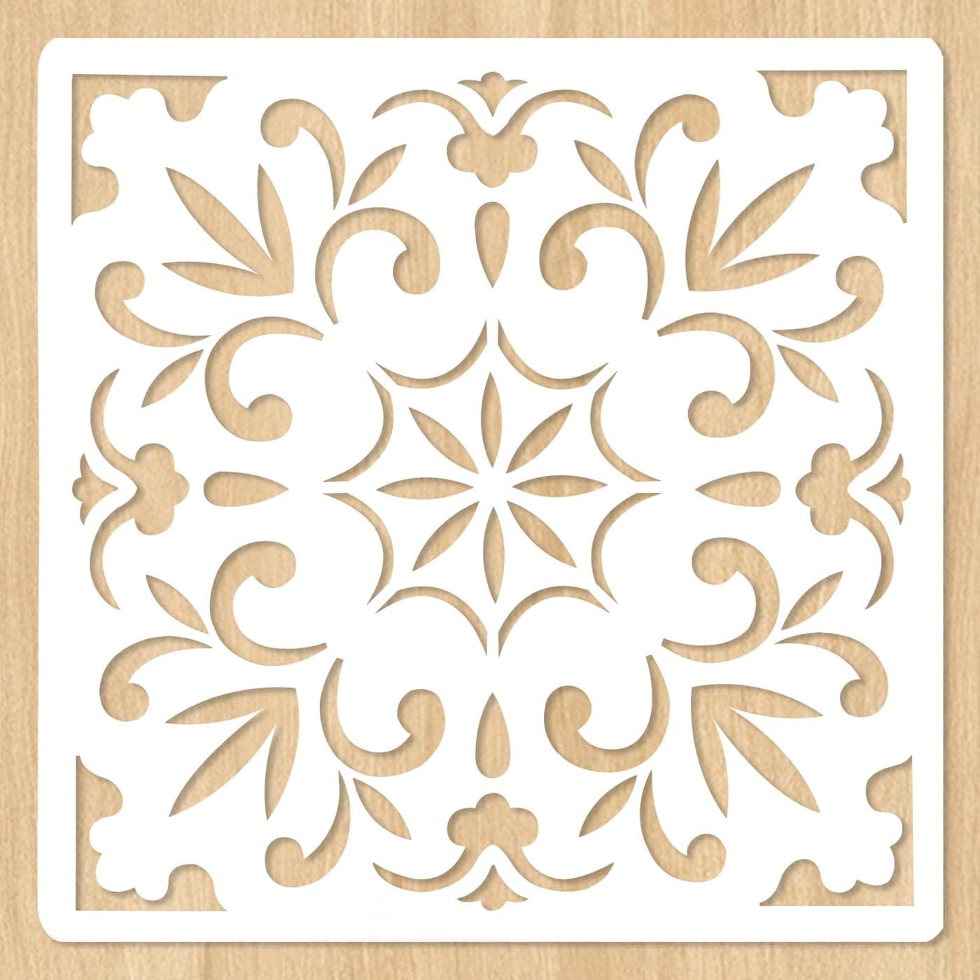 2pcs 12 x 12 Large Mandala Stencil Painting Template for Floor Tile Wall Fabric Wood and Furniture Reusable Flower Stencil DIY Painting Stencil Art Craft Stencils