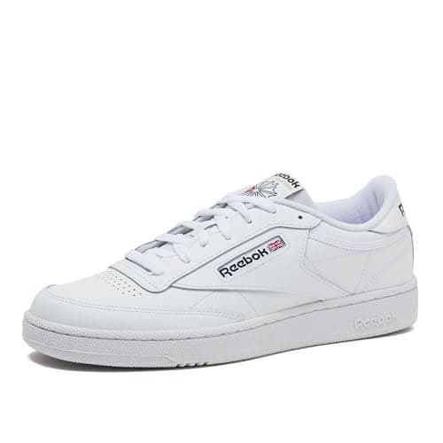 Reebok Club C 85 Mens Tennis Shoes, Casual Fashion White Sneakers for Men, Footwear White/Footwear White/Core Black, 10