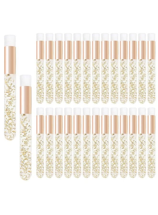 30PCS Crystal Lash Extension Cleanser Shampoo Brushes Peel Off Blackhead Brush Remover Tool,Nose Pore Deep Cleaning Brush For Eyelash Extensions (glittler gold)