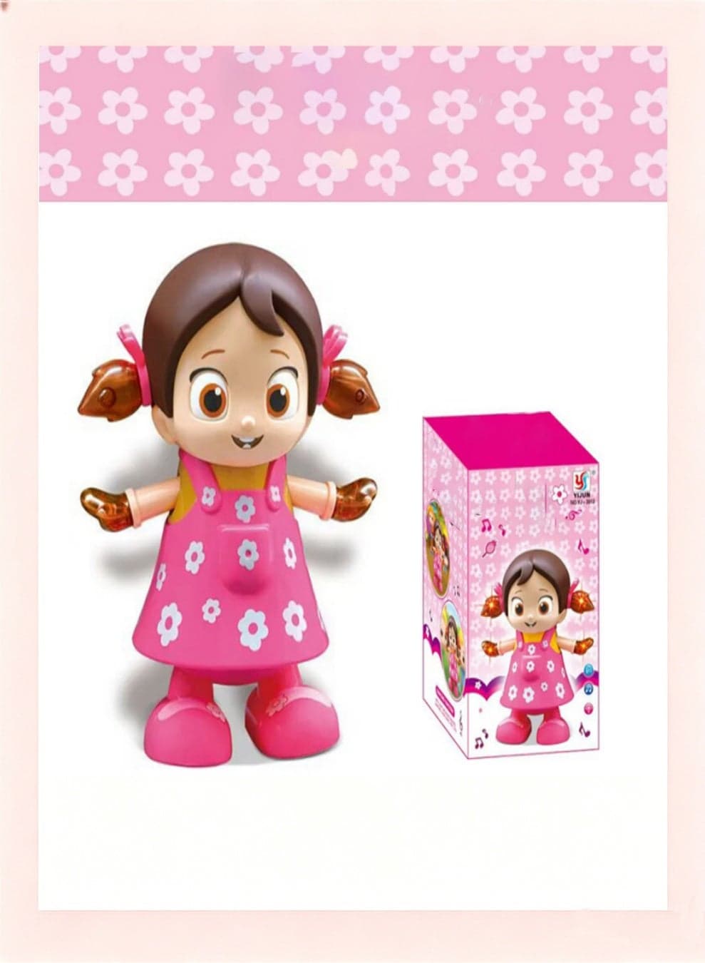 Battery Operated Musical Dancing Girl Doll – Electric Walking & Side-Stepping Toy with Colorful Flashing Lights, Swinging Arms & Rocking Body for Kids Toddlers Best Birthday Gift