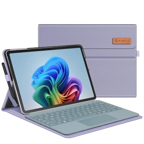 Fintie Case for Microsoft Surface Pro 12 Inch 1st Edition (2025), Multiple Angle Viewing Portfolio Business Cover with Pocket & Stylus Holder, Compatible with Type Cover Keyboard (Lilac Purple)