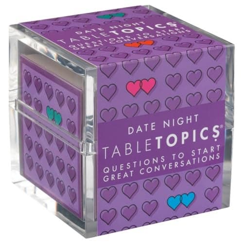 TableTopics Date Night Conversation Starter Cards Valentines Day Gift with 135 Questions for Romantic Evenings Reconnecting with Your Partner for Adult Couples