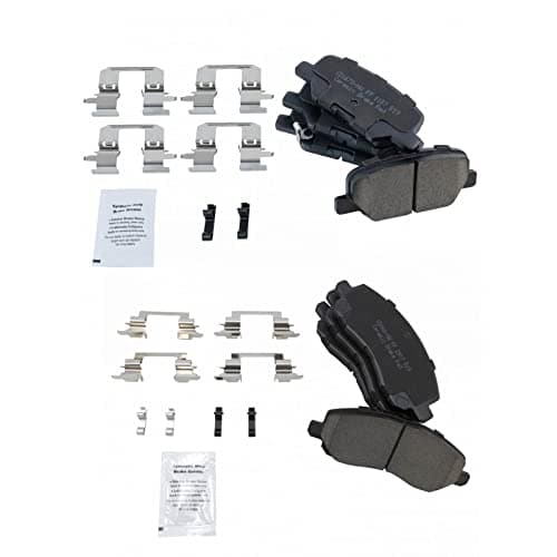 TRQ Front & Rear Brake Pads Ceramic Compatible with 2013-2019 Mitsubishi Outlander 2013-2018 Outlander Sport