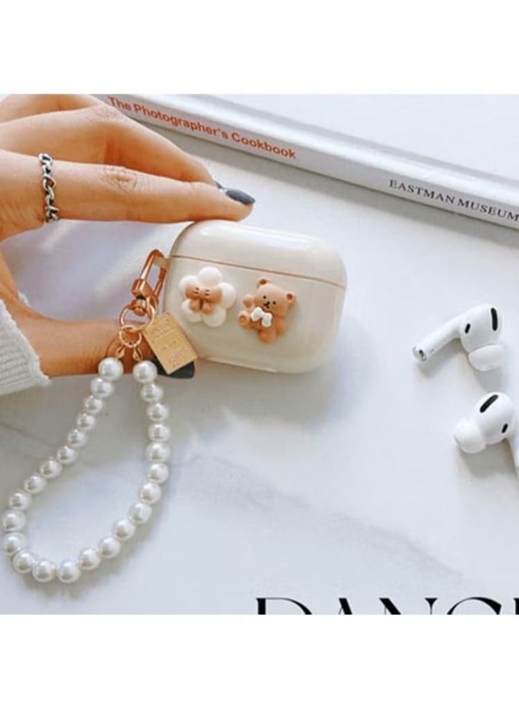 Cute Simple Cherry Bear Decor TPU Headset Cover For AirPods Pro