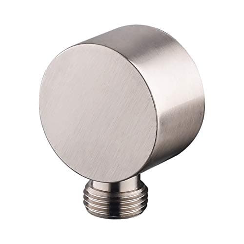 Keymark Wall Supply Elbow, Brass Round Wall Mount Shower Hose Connector G 1/2″ Drop Ell Union Water Outlet for Handheld Hand Shower, Brushed Nickel