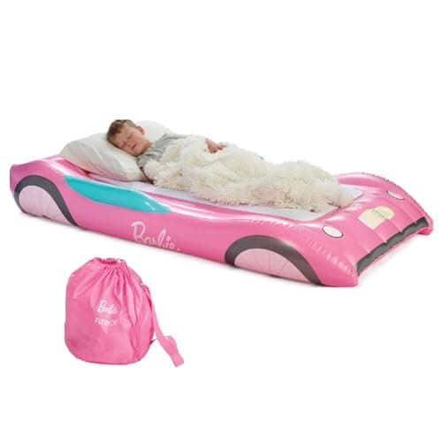 Barbie & FUNBOY Kids Sleepover Travel Bed & Air Mattress. Perfect for Sleepovers. Includes Carrying Storage Bag, Twin